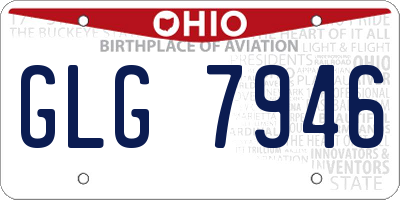 OH license plate GLG7946