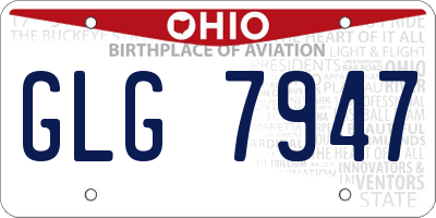 OH license plate GLG7947