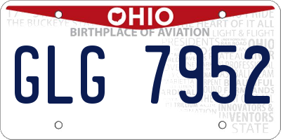 OH license plate GLG7952