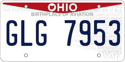 OH license plate GLG7953