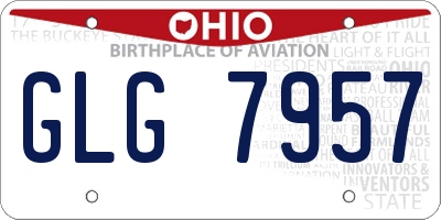 OH license plate GLG7957