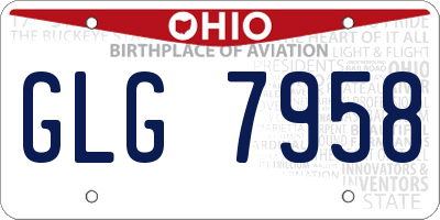 OH license plate GLG7958
