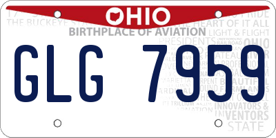 OH license plate GLG7959