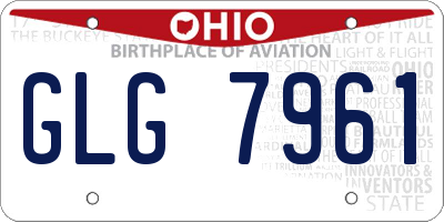 OH license plate GLG7961