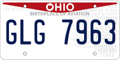 OH license plate GLG7963