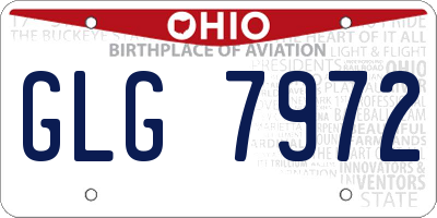 OH license plate GLG7972