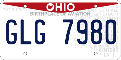 OH license plate GLG7980
