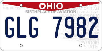 OH license plate GLG7982