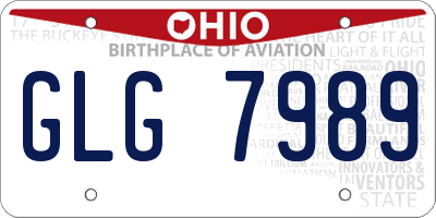 OH license plate GLG7989