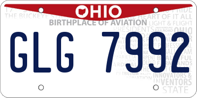 OH license plate GLG7992