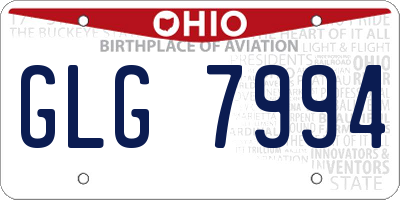 OH license plate GLG7994