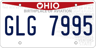 OH license plate GLG7995