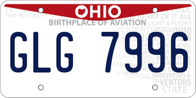 OH license plate GLG7996