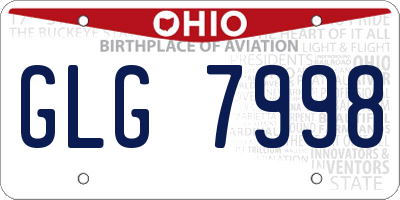 OH license plate GLG7998