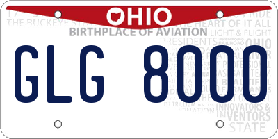 OH license plate GLG8000