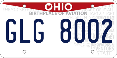 OH license plate GLG8002