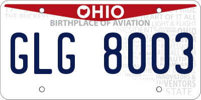 OH license plate GLG8003