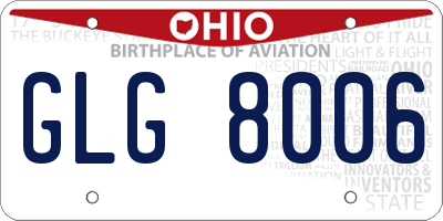 OH license plate GLG8006
