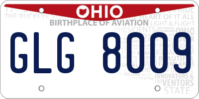OH license plate GLG8009