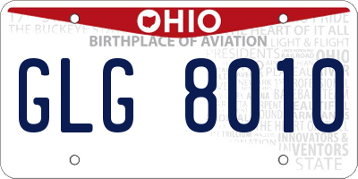 OH license plate GLG8010