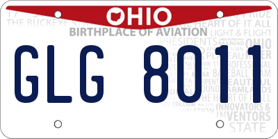 OH license plate GLG8011