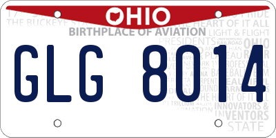 OH license plate GLG8014