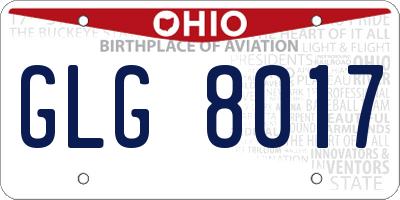 OH license plate GLG8017