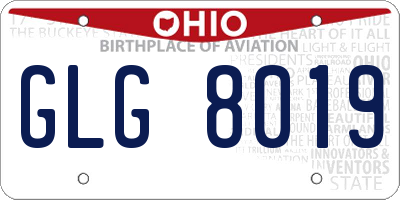 OH license plate GLG8019
