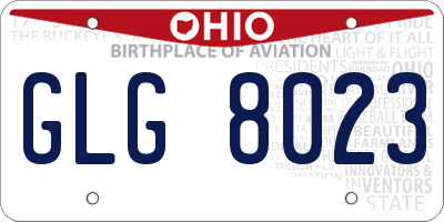 OH license plate GLG8023