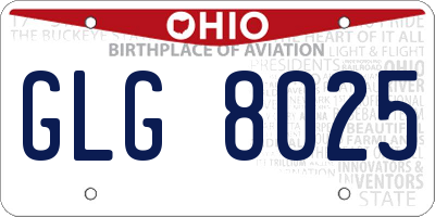 OH license plate GLG8025