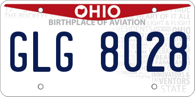 OH license plate GLG8028