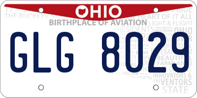 OH license plate GLG8029
