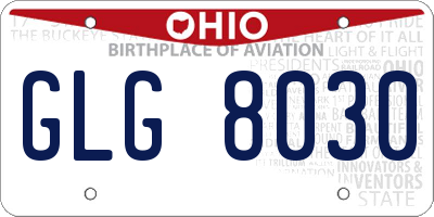 OH license plate GLG8030