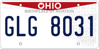 OH license plate GLG8031