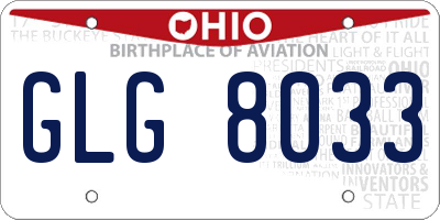 OH license plate GLG8033