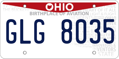 OH license plate GLG8035