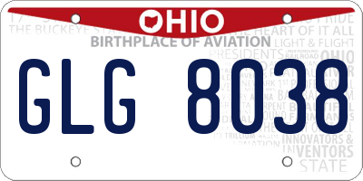 OH license plate GLG8038