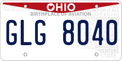 OH license plate GLG8040