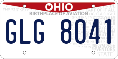 OH license plate GLG8041
