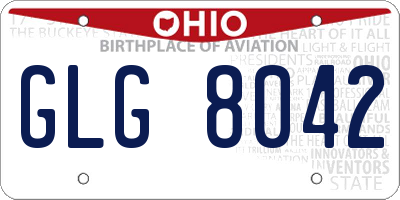 OH license plate GLG8042