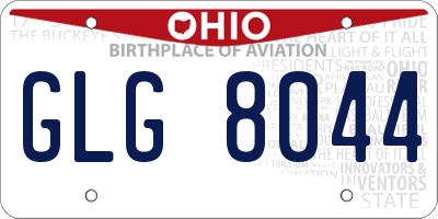 OH license plate GLG8044