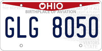 OH license plate GLG8050