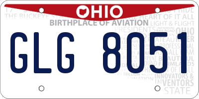 OH license plate GLG8051