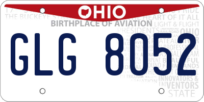 OH license plate GLG8052