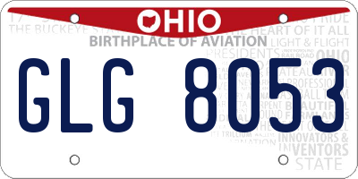 OH license plate GLG8053