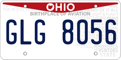 OH license plate GLG8056