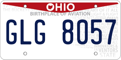 OH license plate GLG8057