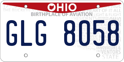 OH license plate GLG8058