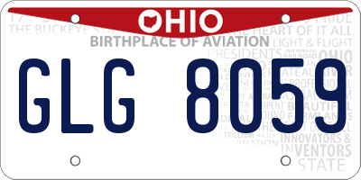 OH license plate GLG8059