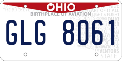 OH license plate GLG8061